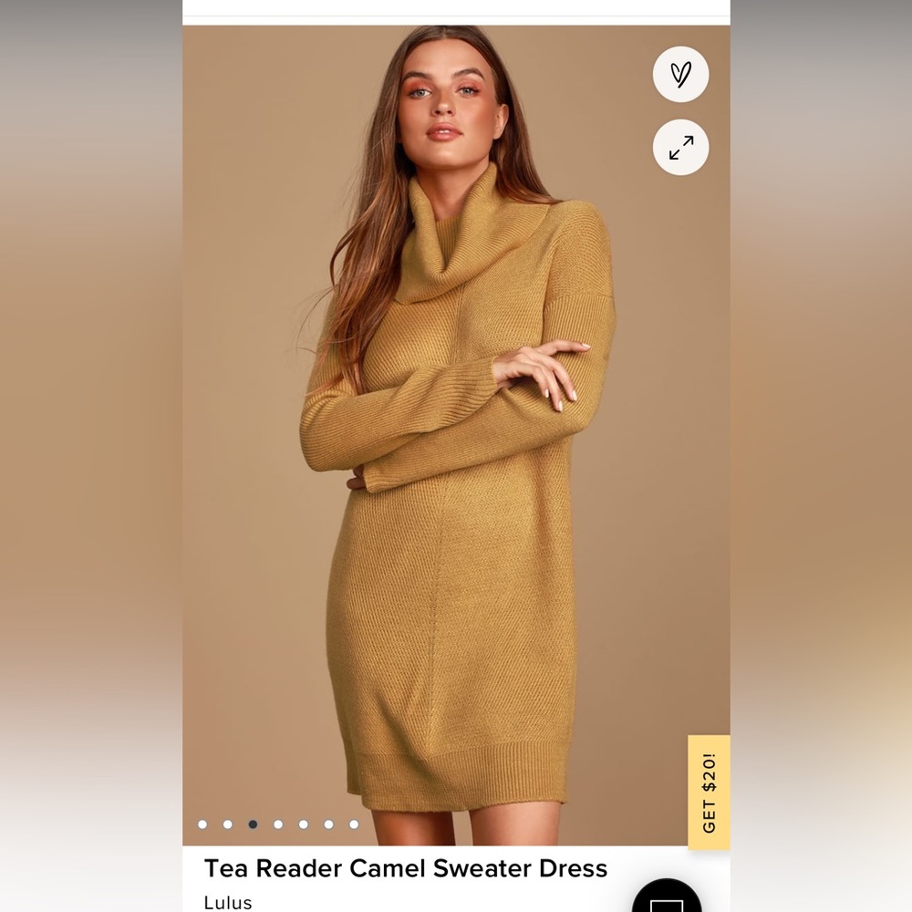 Nwt Lulu’s Tea Reader Camel Sweaterdress